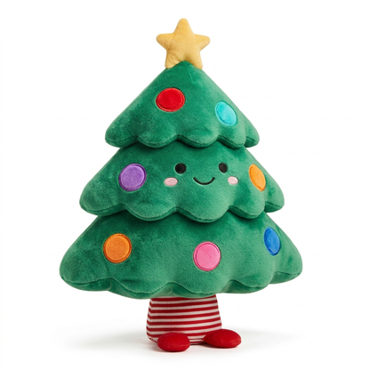Full MerryPop Christmas tree plush isolated on a white background