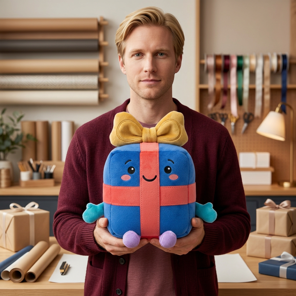 Fictional adult male model holding RibbonJoy