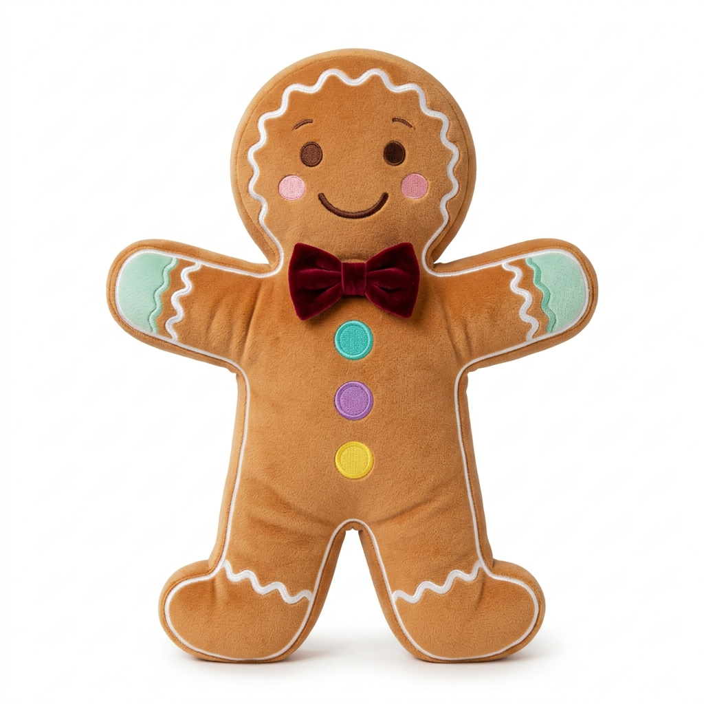 Full GingerWish gingerbread plush isolated on a pure white background