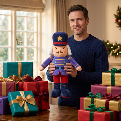 VelvetMarch Nutcracker: Gift-wrapping lifestyle hero image. AI-generated concept image.